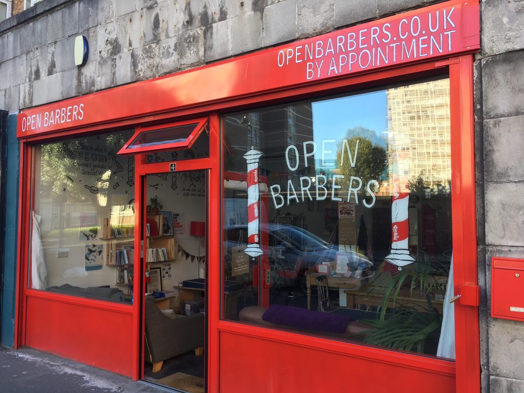 The front of the Open Barbers salon