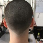 Image of haircut: one length clipper cut with pointed hairline